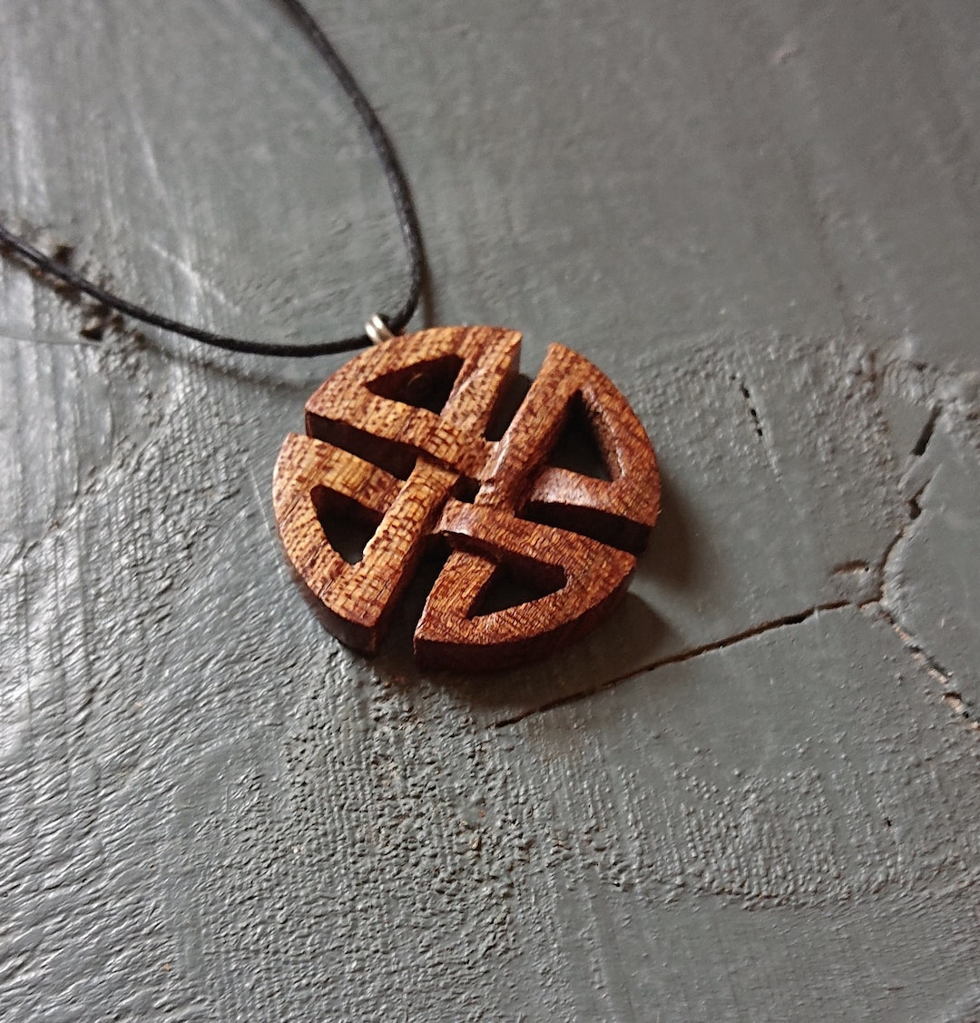 Wooden Celtic Knot Pendant Made From Wych Elm and Hung on a Etsy