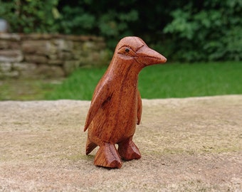 Supercute pocket sized Baby penguin in need of warmth and love,handcarved from reclaimed timber (5cm)