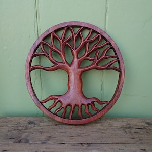 Handcarved Tree of Life made from Reclaimed Mahogany (available in 3 sizes)