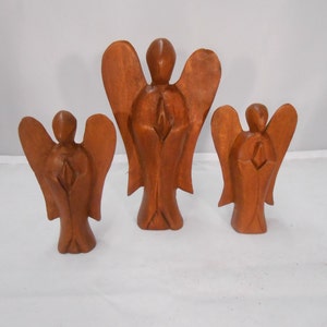 Set Of 3 wooden Angels.