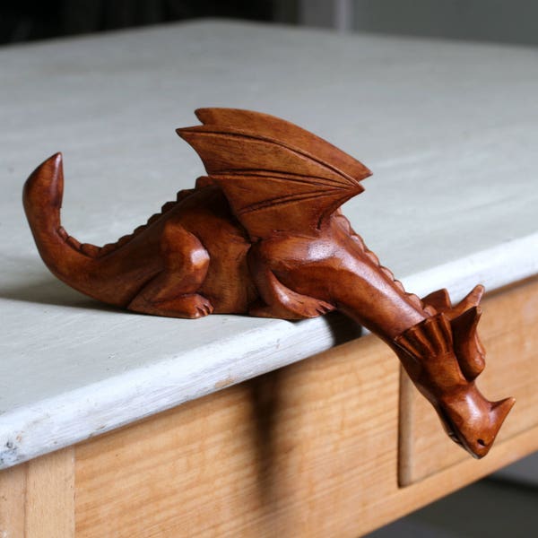 Large Wooden Dragon,carved to High quality and then finished with a soft Beeswax Polish.