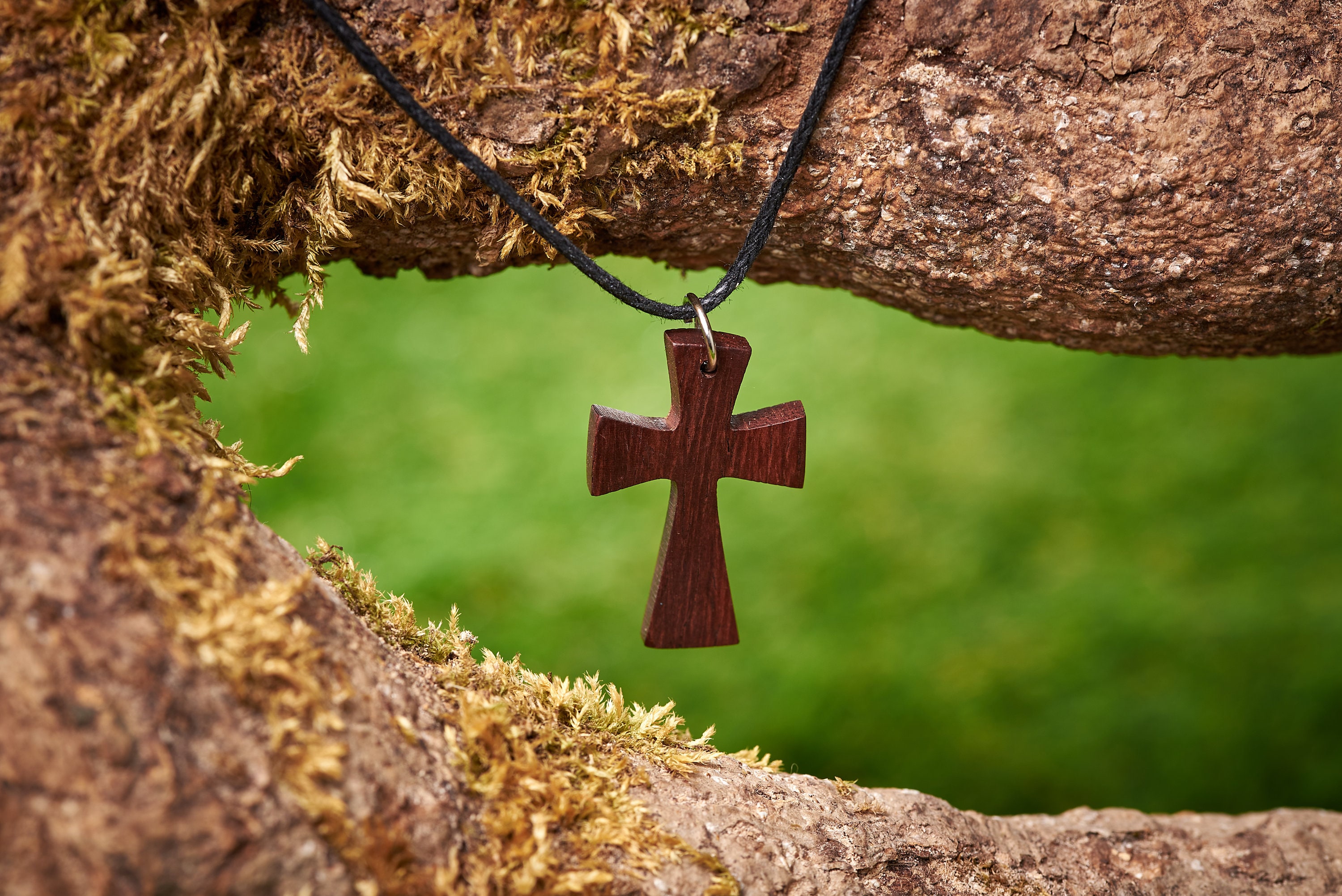 Simple Handmade Christian Wooden Cross Necklace Natural Walnut Cross Necklace for Easter, Christmas, More! Wood Cross necklace! Wood Cross