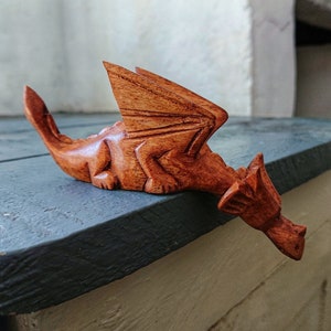 Small,but Cute Handcarved Wooden Dragon.finished to a high quality.