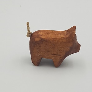 Cute Wooden Handcarved Pig