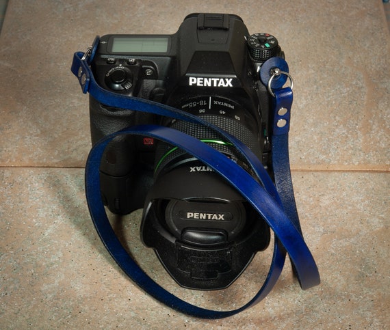 7 inch 10mm wide Hand Made Black Leather Camera Wrist Strap