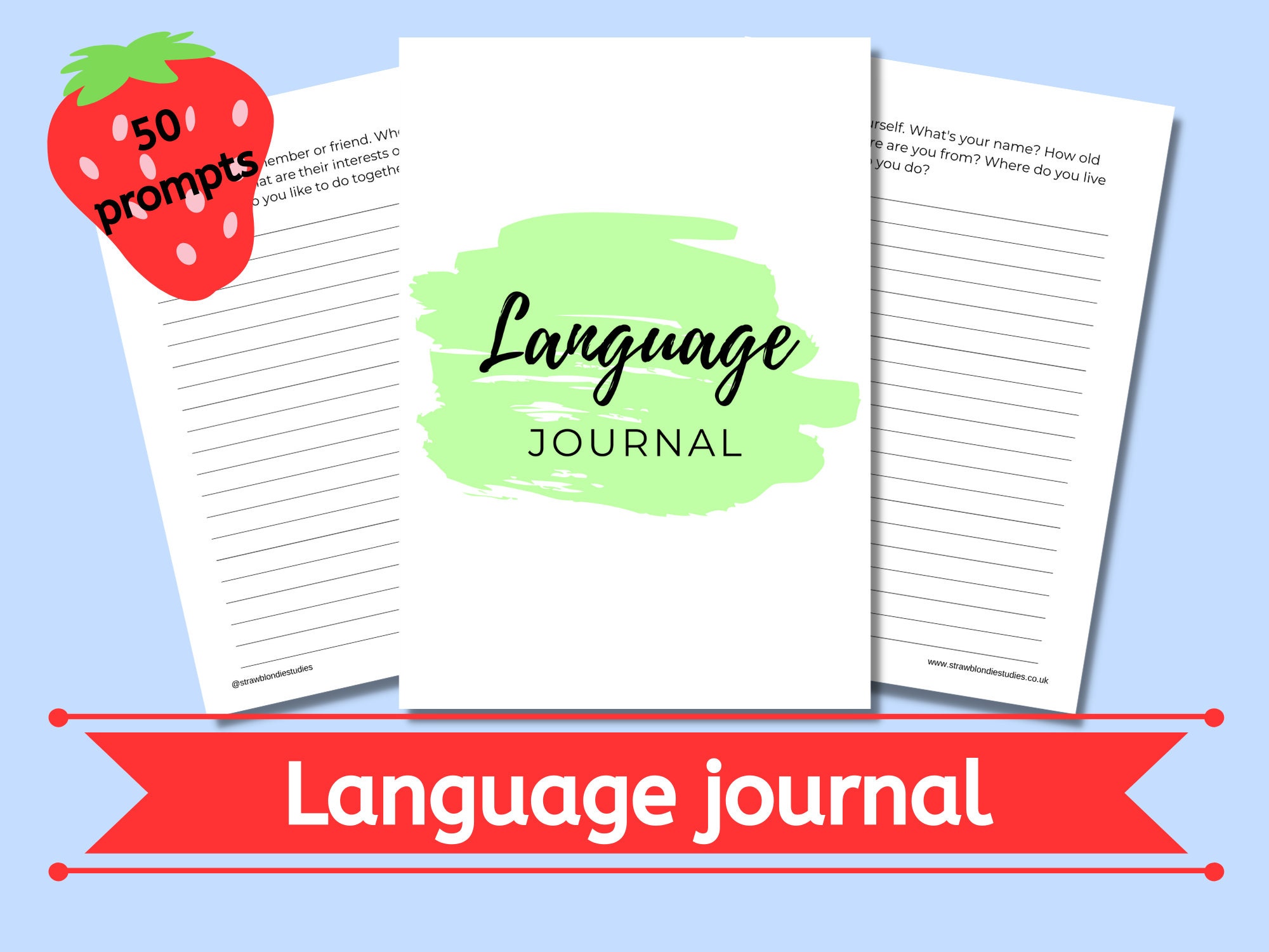 Language Learning Journal, Printable Language Journal, Language ...