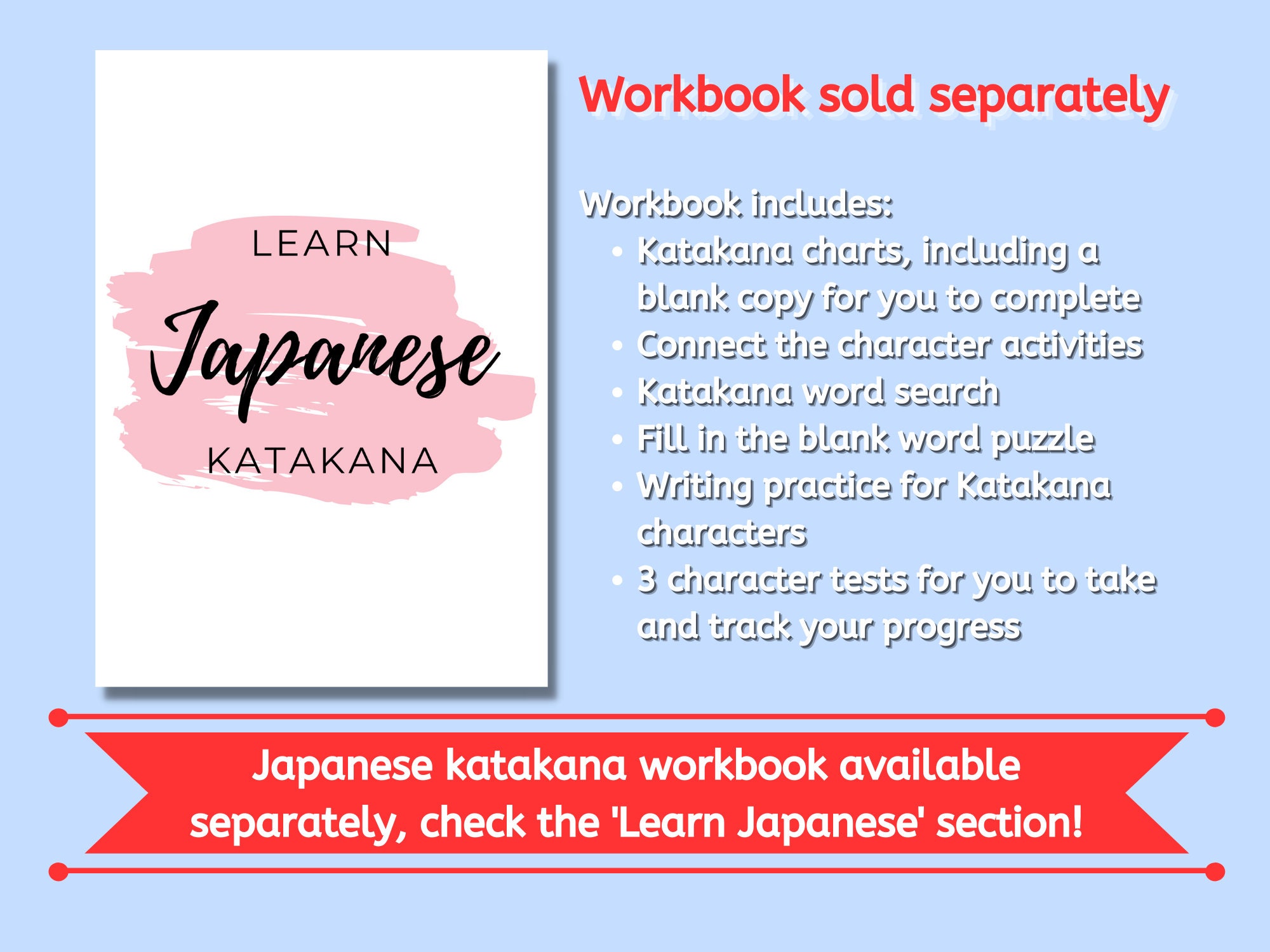 Learn Japanese Printable Katakana Chart, Japanese Language Learning ...