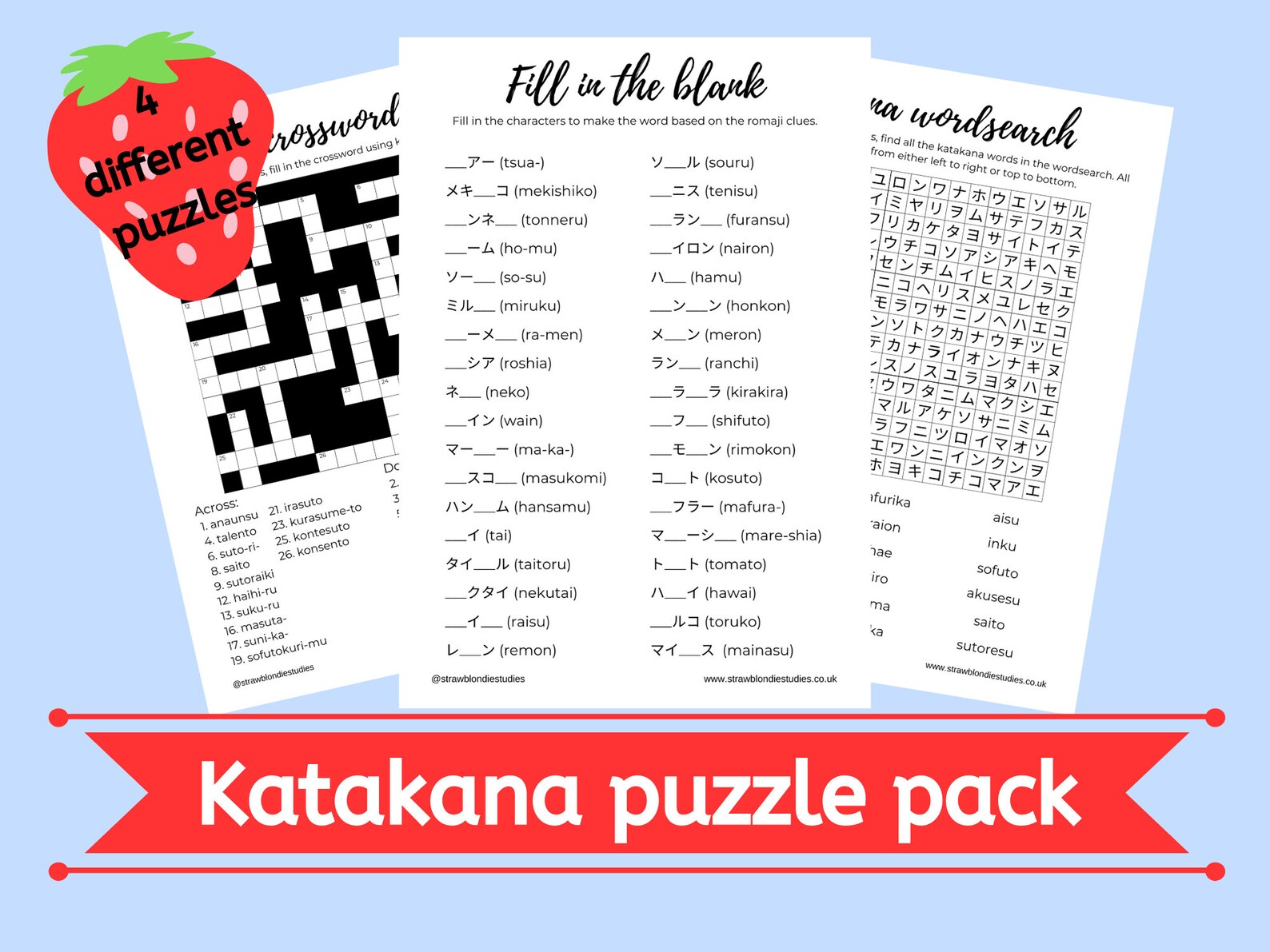 Learn Japanese Katakana Printable Worksheets Japanese - Etsy