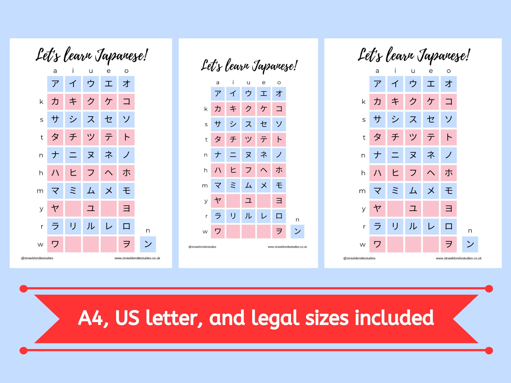 Japanese Katakana Bundle Katakana Workbook Handwriting Etsy