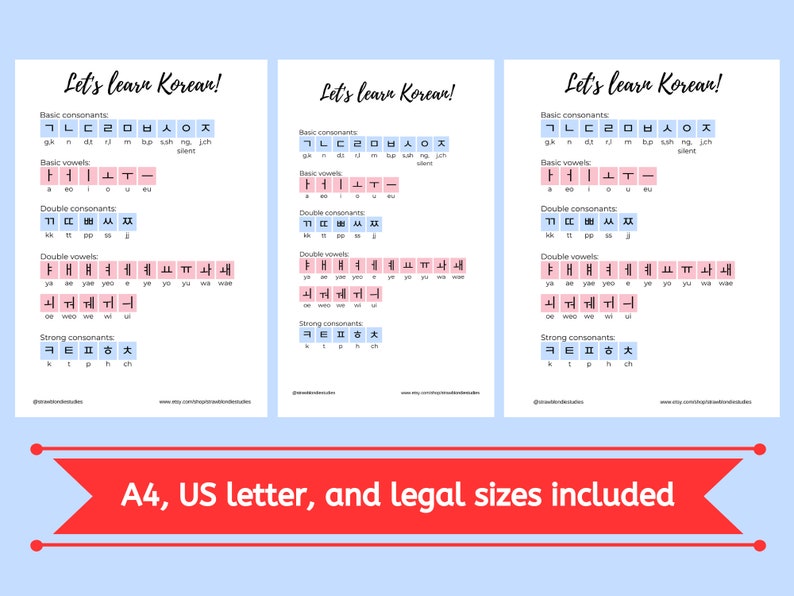 Learn Korean Hangul Printable Workbook Learn Korean Writing - Etsy UK