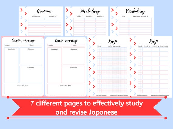 japanese revision pack printable japanese worksheets learn etsy hong kong