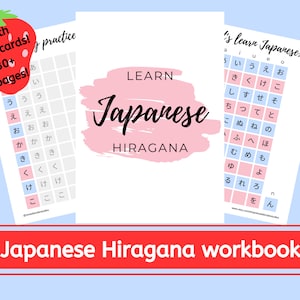 Japans leren hiragana-werkmap, Japans schrift leren, Japanse taal leren, hiragana-werkblad, afdrukbare taal