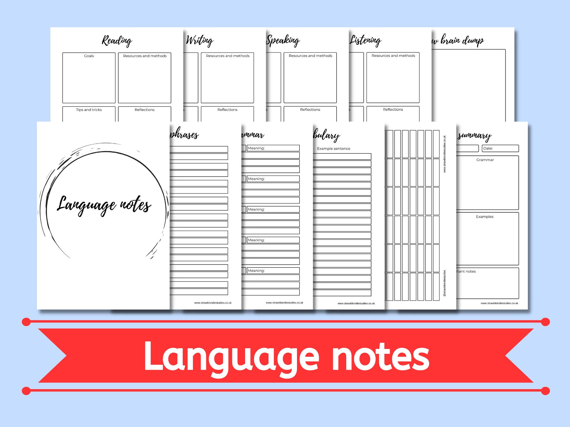 Language Learning Study Planner Printable Polyglot Planner - Etsy