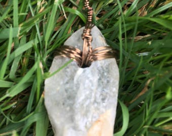 Wire wrapped Quartz Pendant