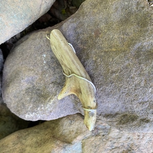 Silver wrapped Antler Pendant