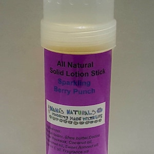 Solid Lotion Stick, Sparkling Berry Punch Solid Lotion Stick, All Natural Solid Lotion Stick, Solid Lotion Bar, Moisturizer, Lotion, Balm