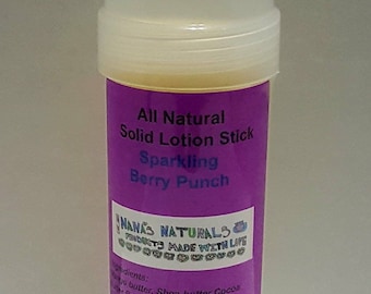 Solid Lotion Stick, Sparkling Berry Punch Solid Lotion Stick, All Natural Solid Lotion Stick, Solid Lotion Bar, Moisturizer, Lotion, Balm
