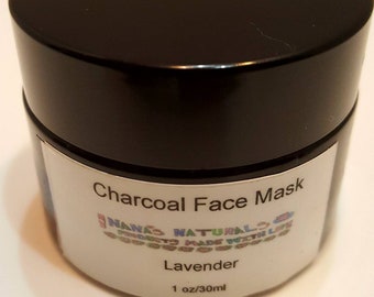 Activated Charcoal Face Mask, Lavender, 1 oz or 2 oz, Face Mask with Activated Charcoal and Kaolin Clay, All Natural Face Mask