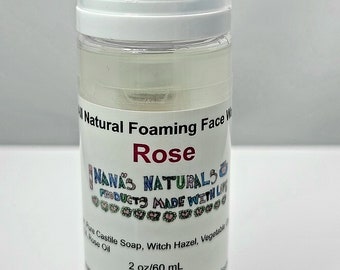Foaming Face Wash, Rose, Foaming Face Cleanser, Natural Face Cleanser, Rose Face Wash, All Natural Foaming Face Wash