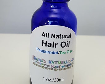 Hair Oil, 1 oz. or 2 oz., Peppermint/Tea Tree, Organic Hair Oil, Natural Hair Oil, Natural Hair Serum