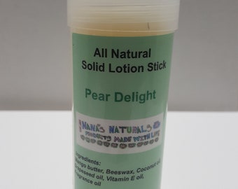 Solid Lotion Stick, Pear Delight Solid Lotion Stick, All Natural Solid Lotion Stick, Solid Lotion Bar, Moisturizer, Lotion