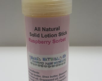 Raspberry Sorbet Solid Lotion Stick: All Natural Dry Skin Relief