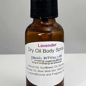 Lavender Dry Oil Body Spray, Natural Body Spray, Moisturizing Body Oil, Lavender Body Oil, Handmade Spray Body Oil, Dry Oil Spray, 1 oz