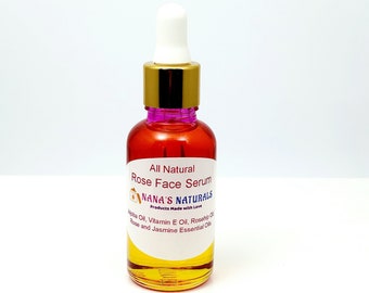 Rose Face Serum, All Natural Rose Facial Moisturizer