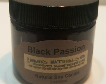 Soy Candle, Black Passion, Hand-poured All Natural Soy Candle, Scented Soy Candle, Soy Candles Handmade, Soy Candle Favors, Candles