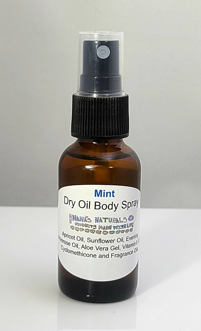 Mint Dry Oil Body Spray Natural Body Spray Moisturizing Body Etsy