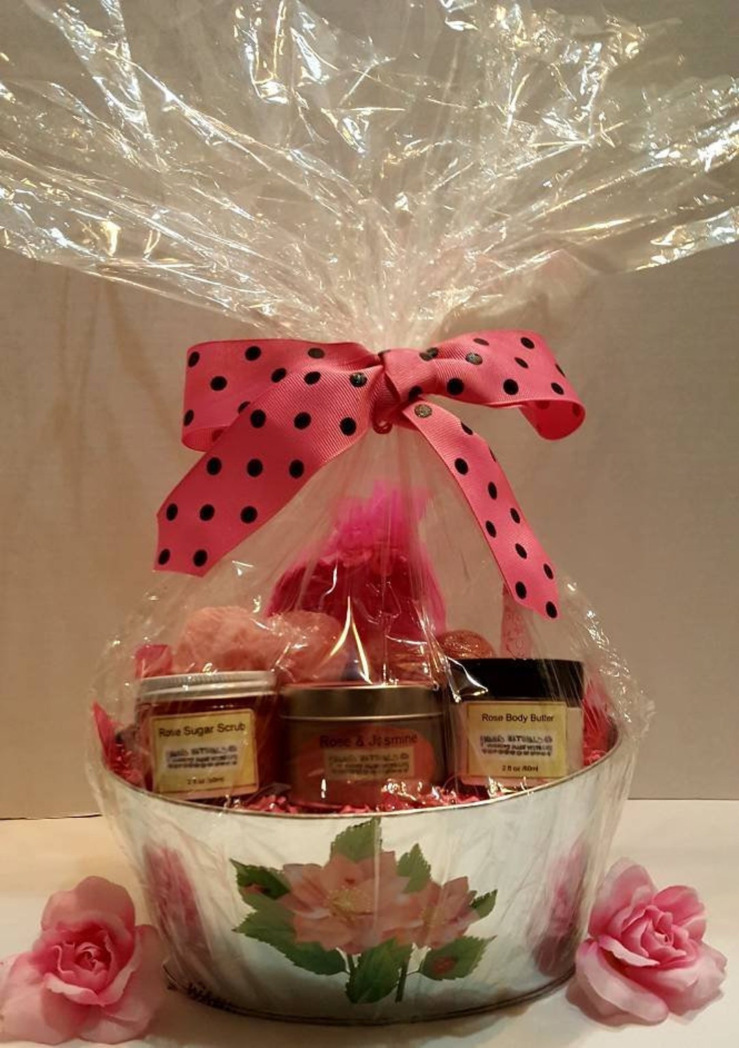 Gift Basket, Pretty in Pink Natural Aromatherapy Gift Basket, Gift