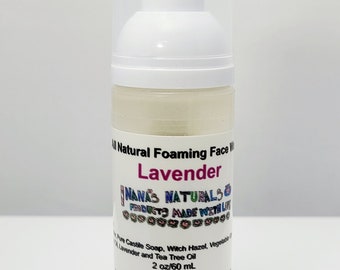 Foaming Face Wash, Lavender, Foaming Face Cleanser, Natural Facial Cleanser, Lavender Face Wash, All Natural Foaming Face Wash