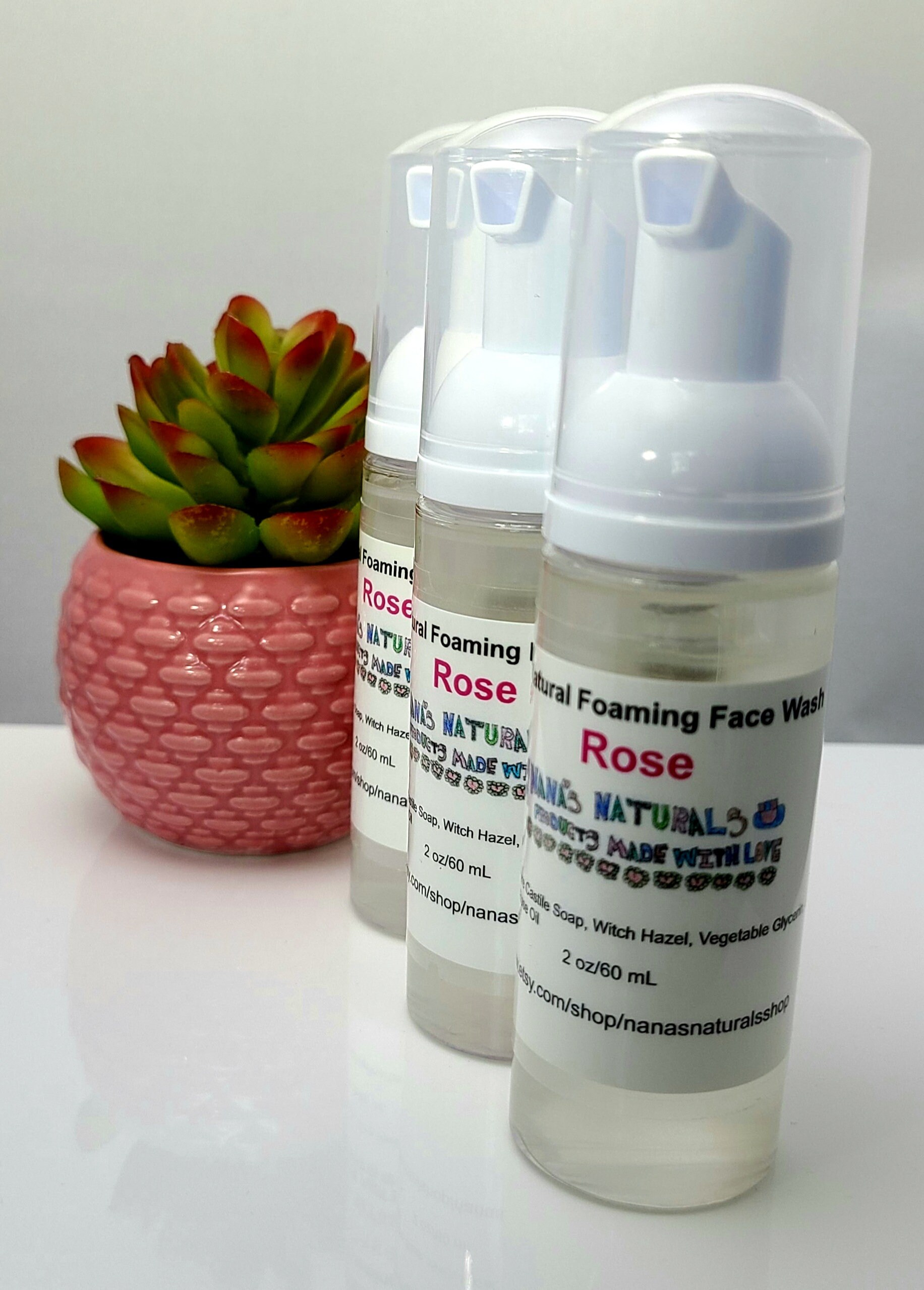 Foaming Face Wash, Rose, Foaming Face Cleanser, Natural Face Cleanser ...