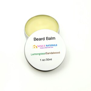 Beard Balm 1 oz. - Lemongrass/Sandalwood, All Natural Beard Balm, Beard Conditioner, Beard Grooming, Gift for him, Beard Butter, Beard Care