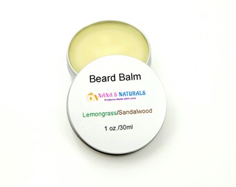 Beard Balm 1 oz. - Lemongrass/Sandalwood, All Natural Beard Balm, Beard Conditioner, Beard Grooming, Gift for him, Beard Butter, Beard Care
