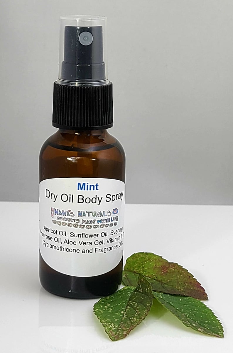 Mint Dry Oil Body Spray Natural Body Spray Moisturizing Body Etsy