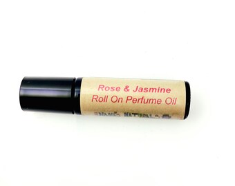 Body Oil, Rose, Roll-on Rose & Jasmine Natural Perfume Oil, Rollerball Perfume, Rose Perfume Oil, Handmade Roll On Perfume, Perfume Oil