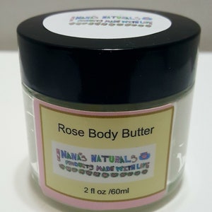 Rose Body Butter, 2, 4 or 8 oz, Rose Whipped Body Butter,  Whipped Body Butter,  Rose Whipped Moisturizer, All Natural Rose Body Butter,