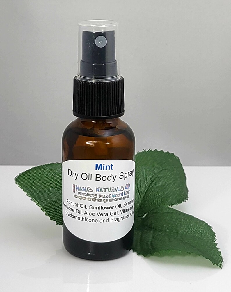 Mint Dry Oil Body Spray Natural Body Spray Moisturizing Body Etsy