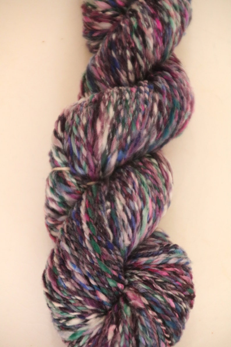 multi coloured yarn. hand spun Merino yarn