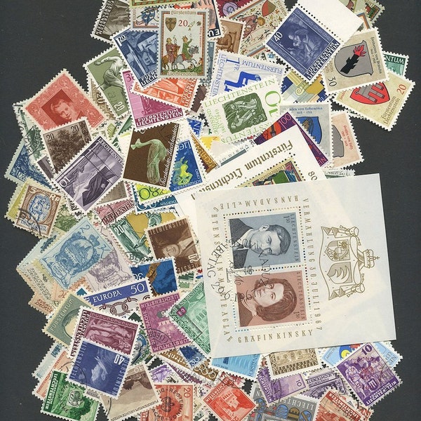 Liechtenstein, colección de 200 sellos diferentes - selección de calidad!