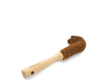 Spazzola a tazza con manico: Spazzola Zero-Waste - Spazzola in legno di faggio naturale / Everneat