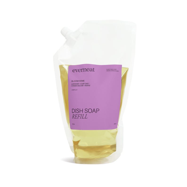 Dish Soap Ultra-Concentrated (4x) powered with the best-in-class Plant-based Ingredients, Enzymes, Vitamin E, and EO (Refills 2 bottles) Bloom