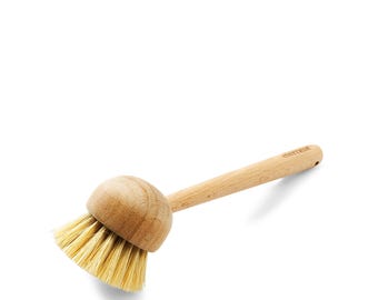Spazzola per piatti con manico: Spazzola Zero-Waste - Spazzola in legno di faggio naturale / Everneat
