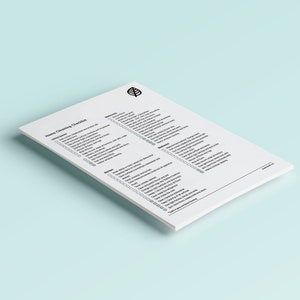 May include: A black and white checklist for home cleaning with a leaf icon in the top corner. The checklist includes categories for living spaces, bathrooms, kitchen, bedrooms, and extras. Each category has a list of cleaning tasks with checkboxes.