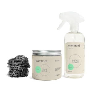 Oven Natural Cleaning Set: Non-toxic Products | Eco-friendly Cleaner | Everneat.co | Professional-grade | Grill & Cooktop (Plastic Jar Set)