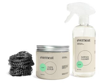 Oven Natural Cleaning Set: Non-toxic Products | Eco-friendly Cleaner | Everneat.co | Professional-grade | Grill & Cooktop (Plastic Jar Set)
