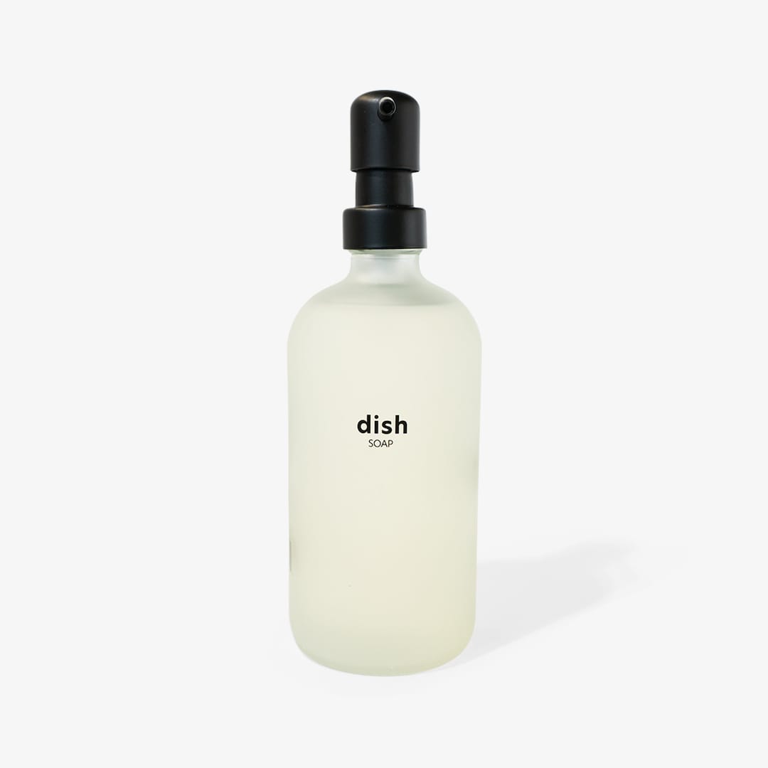 Dish Soap glass Bottle Natural Dish Wash Powered With Enzymes Vitamin