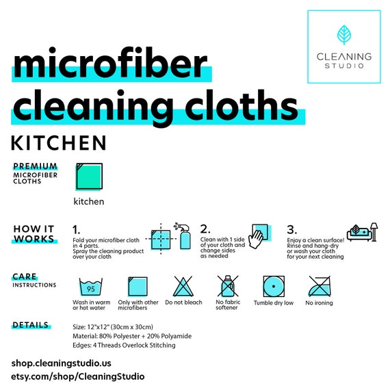 Microfiber Cleaning Cloth: Kitchen Cloth bulk-pack Reusable Color-coded  Streak-free Professional-grade Zero-waste 