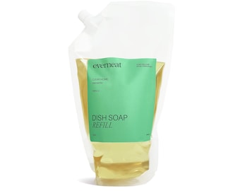 Detergente para louça ultraconcentrado (4x) com os melhores ingredientes à base de plantas, enzimas, vitamina E e óleos essenciais (rende 2 refis).